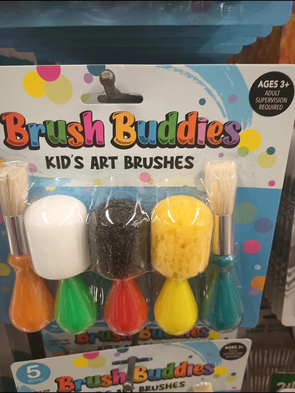 Kids Art Brushes - Multicolor Sponge & Brush Set